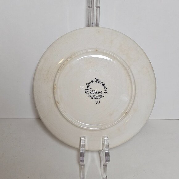 Alpine Peasant Ware Set Of 2 Hand Painted Dancing Couple Plates Germany Cottage - Picture 5 of 6